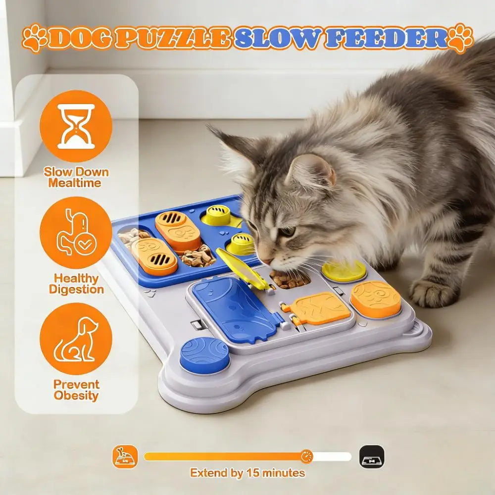 Slow Feeder Cat Toy: Interactive Treat Dispenser for Indoor Pet Training & Mental Stimulation