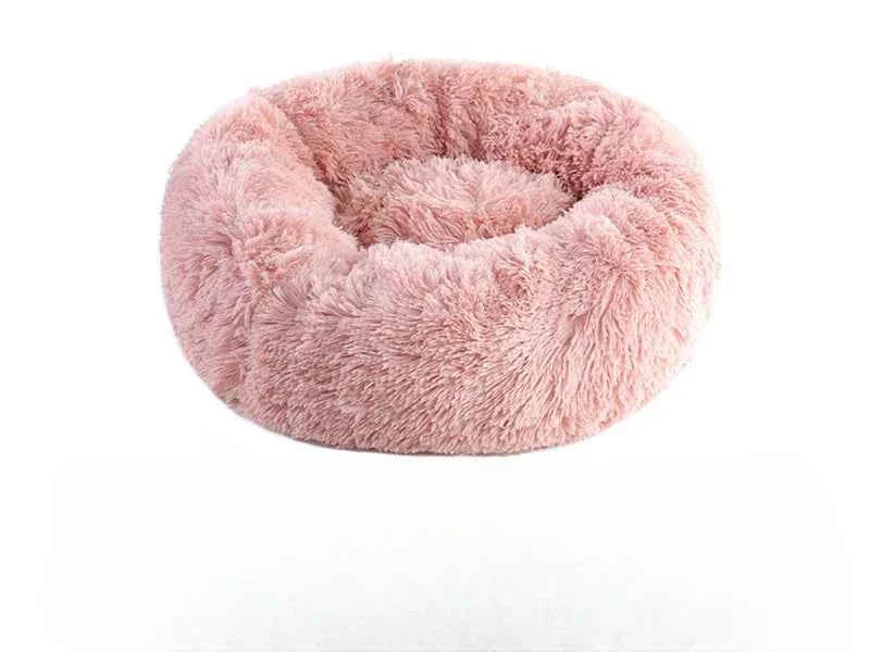 Round pet bed for anxious pets - Plush and calming