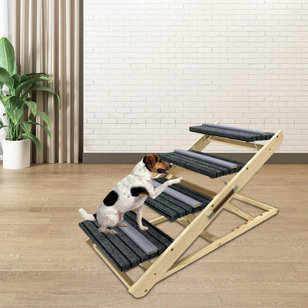 Wooden Pet Stairs Folding for Small and Older Animals Stable Dog Ramp Dog Ladder for SUV Climbing Sofa Trucks Indoor Cats