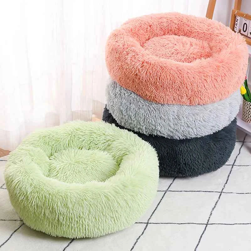 Donut Pet Bed – Calming Round Dog & Cat Bed Soft Plush Cuddler Nest
