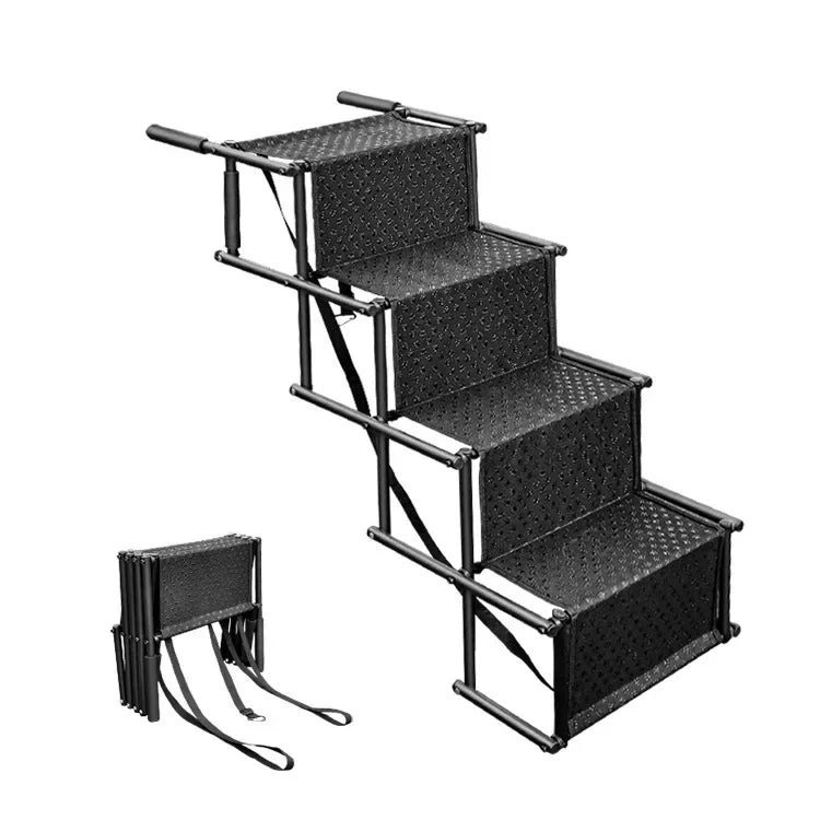 Foldable Steel Pipe Pet Dog Ladder Outdoor Car Portable Retractable Step Stairs Dog Supplies
