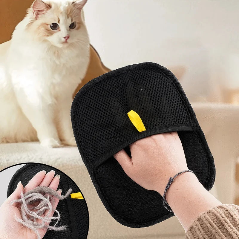 Pet Grooming Gloves | Static Hair Remover Brush for Dogs and Cats