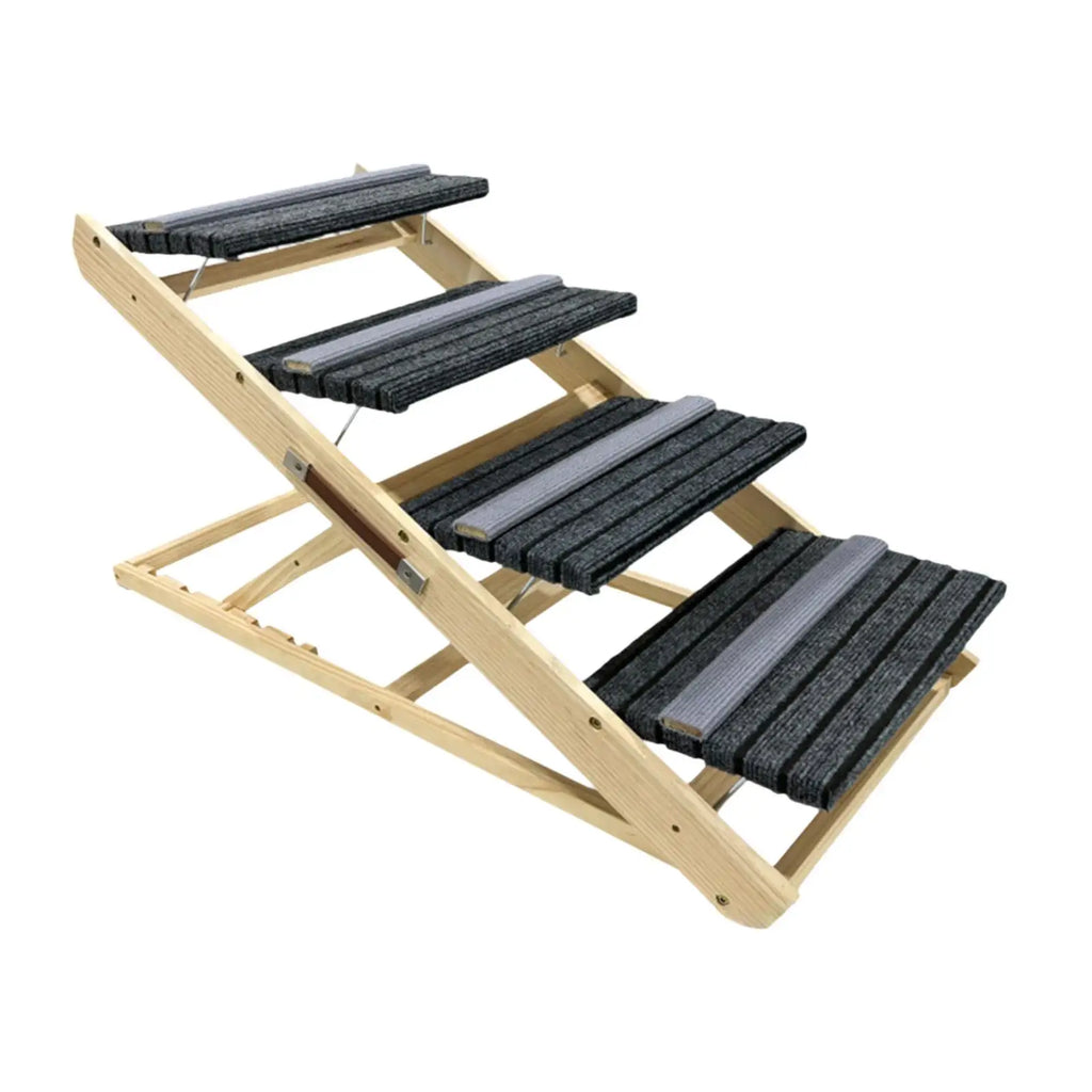 Wooden Pet Stairs Folding for Small and Older Animals Stable Dog Ramp Dog Ladder for SUV Climbing Sofa Trucks Indoor Cats