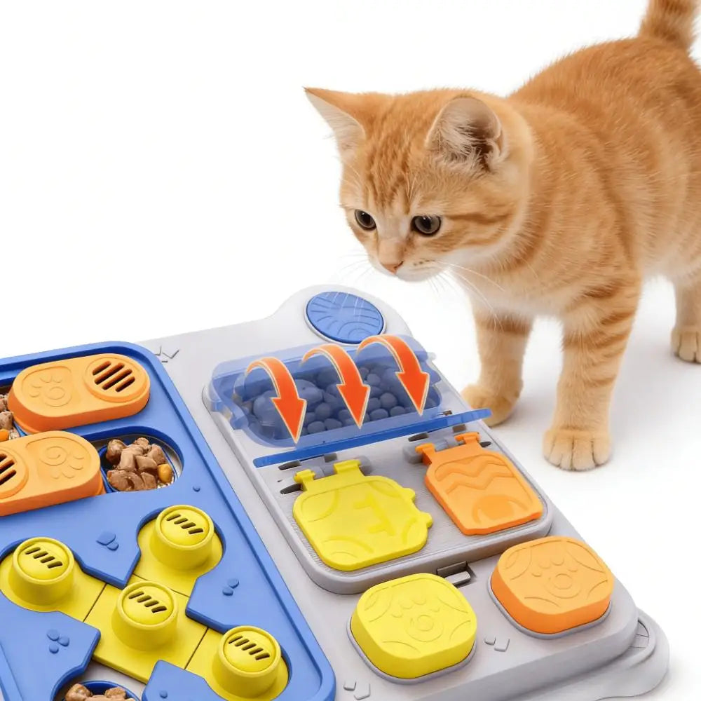 Cat Slow Feeder Toy: Interactive Treat Dispenser for Cognitive Training Games