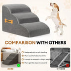 2/3 Step Pet Stairs, Non-Slip Washable Memory Foam Dog Cat Ramp for Couch Bed Access