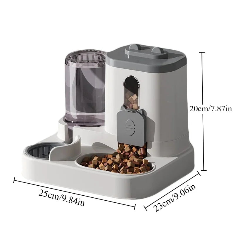 Automatic Cat & Dog Feeder Bowl with Water Fountain | Spill-Proof Pet Feeder