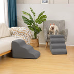Dog Steps for Bed, 4-Step Dog Stairs Ramp for Small Dogs and Cats, Indoor Non-Slip Pet Stairs Suitable for Older, Short