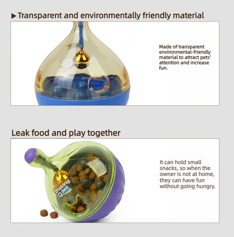 Interactive Pet Cat Dog Food Feeder Rolling Leakage Dispenser Tumbler Toy Cat Food Feeder Training Funny Toy Cat Pet Feeder