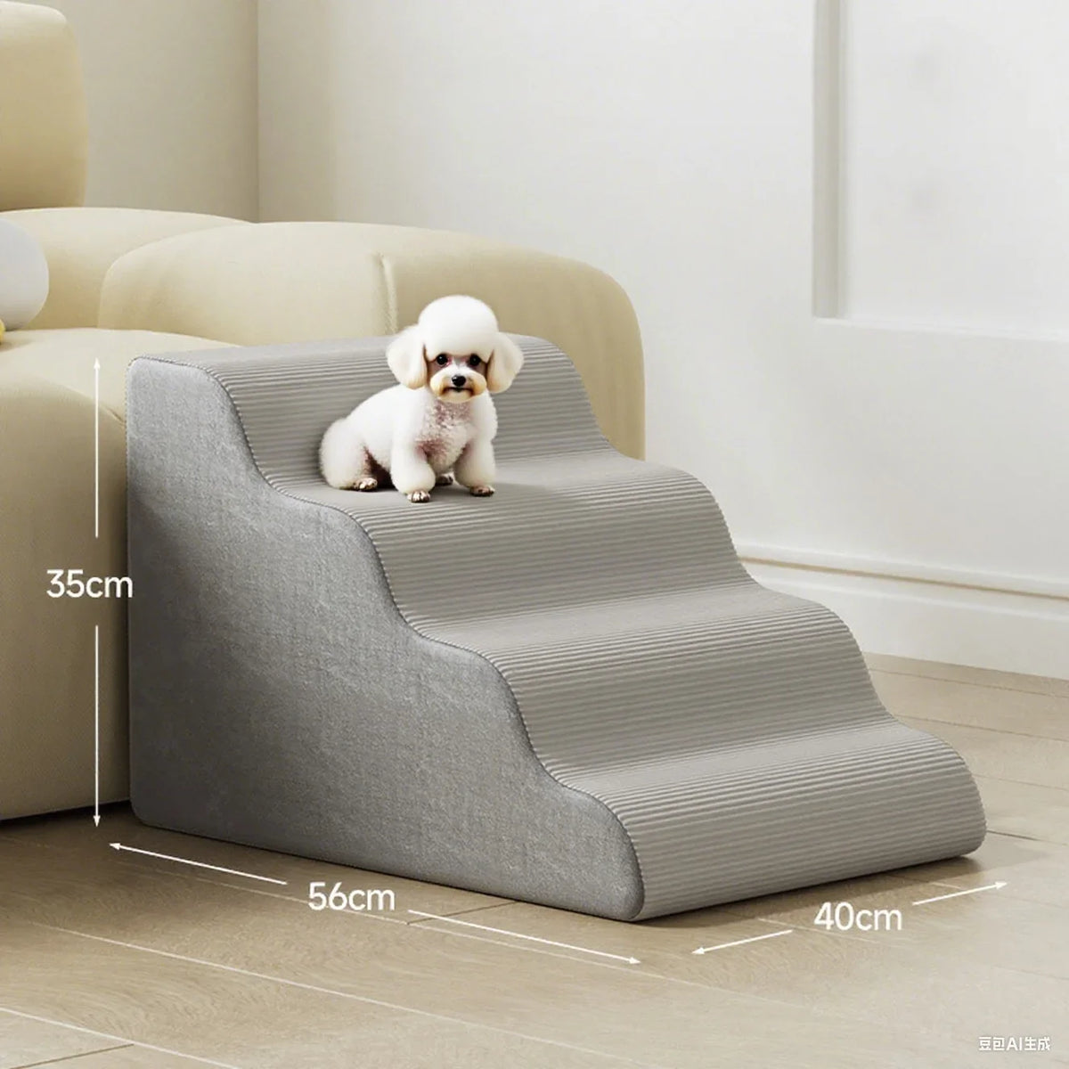 3/4/5 Step Dog Stair Scratch Resistant Washable Anti Slip Pet Ramp Steps Dog Stairs for Sofa Cats Durable Portable Pet Accessory