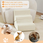 Dog Ramp for Bed, 16.5' H Dog Stairs for High Bed, 2 in 1 Pet Steps for Small Dogs, 3-Step Foldable Transformable Large Cats Ram