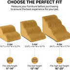 Plush Dogs Ladder with 35° Slope Ramp Non-Slip High Resilience Sponge Steps Pets Stairs Bedside Ramp Dog Supplies Accessories