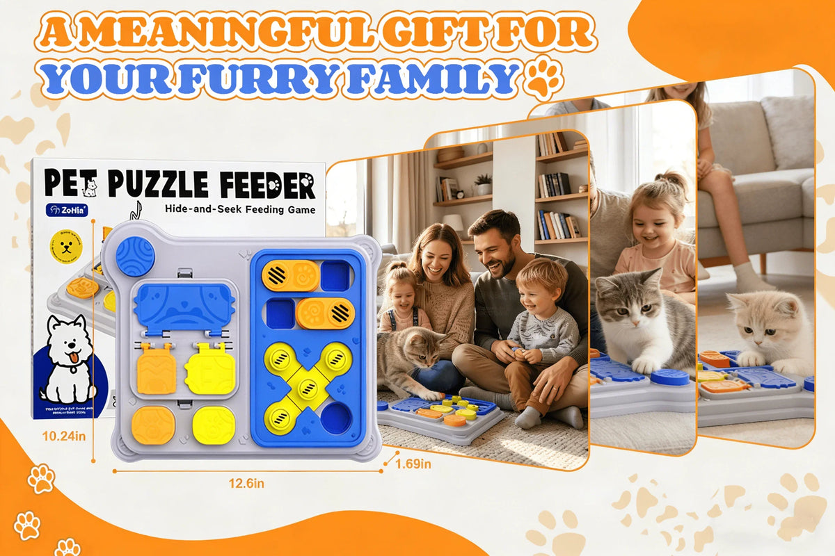Cat Slow Feeder Toy: Interactive Treat Dispenser for Cognitive Training Games