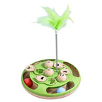 2-in-1 Cat Treat Puzzle Feeder Non-Slip Smart Cat Puzzle Toy Interactive Cat Turntable Slow Food Dispenser for Cats and Dogs