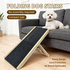 Dog Stairs Ramp Foldable Portable Pet Ladder Car Bed Sofa Step for Small Medium Senior Dogs Non Slip Lightweight Safe OutdoorUse