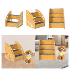 Dog Stairs Wooden Ramp Wear Resistant Steps Non Slip Ladder for Small Dogs Cats Home Sofa Bed