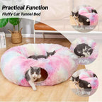 Plush Cat Tunnel Bed – 2-in-1 Cozy Sleeping Bed and Interactive Toy