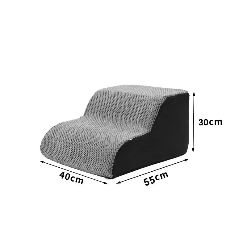 Curved Dog Stairs Ramp for High Beds , Dog Steps for Small Dogs and Cats, Pet Stairs for High Bed Climbing, Non-Slip Balanced