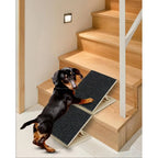 Pet Ramps For Stairs-Wooden Dog Ramp For Stairs-2 Pcs Portable Adjustable Angle With Anti-Slip Surface