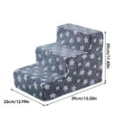 3-Step Dog Stairs with Non-Slip Surface Removable Cat Ramp Sofa Bed Ladder for Easy Climbing in Bedroom And Living Room