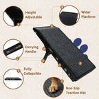 Portable Luxury Handheld Foldable Solid Wood Pet Ramp Ladder with Non-Slip Surface for Dogs-Adjustable Outdoor Pet Stairs