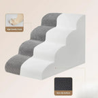 Curved Dog Stairs Ramp for High Beds , Dog Steps for Small Dogs and Cats, Pet Stairs for High Bed Climbing, Non-Slip Balanced