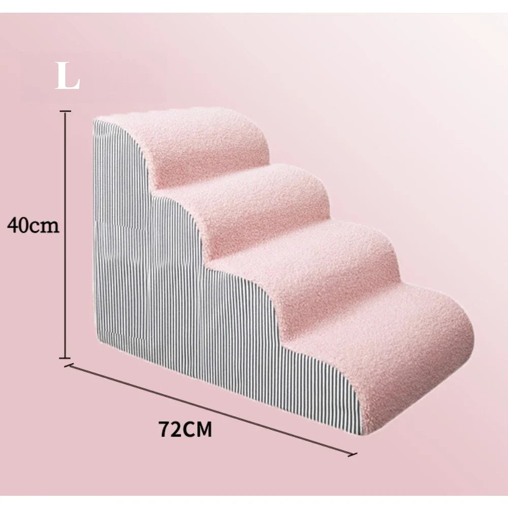Pet Stairs Ramp Non-Slip Dog Steps for Small Dogs Cats Soft Plush Surface Removable Washable Dog Beds