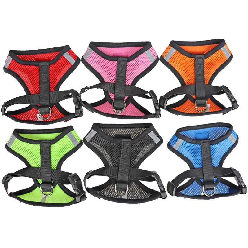 Breathable Mesh Cat Harness and Leash Set | Reflective Soft Vest for Small Cats and Dogs