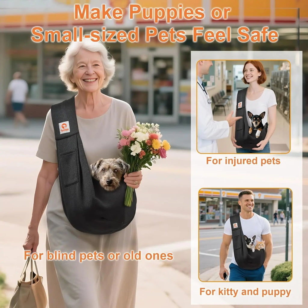 Small Dog Sling Carrier Breathable Wrap Pet Pouch Dogs Cats 3–10 lbs -all colors