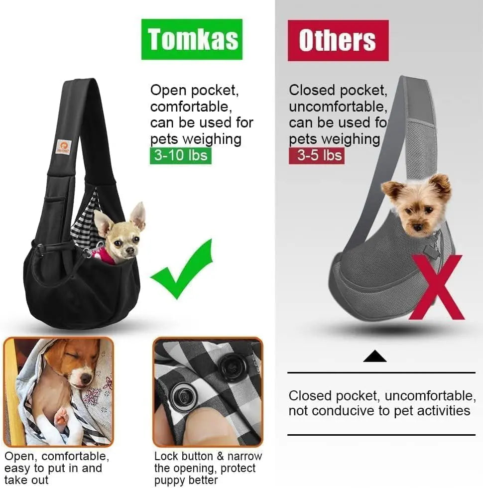 Small Dog Sling Carrier Breathable Wrap Pet Pouch Dogs Cats 3–10 lbs -all colors