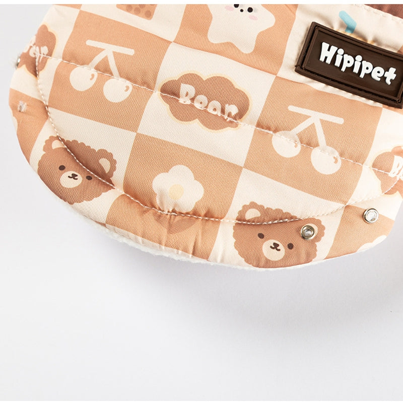 Thick And Warm Two-legged Cotton-padded Clothes For Cats In Autumn And Winter, Fully Printed Retro And Traceable Vests. Dog Pet Clothing