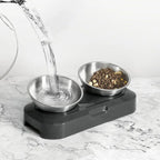 Easy To Clean Stainless Steel Cat Bowl Dog Food And Water Bowls With Stand Metal Cats Dogs Double Single Pet Feeding Feeder Bowl