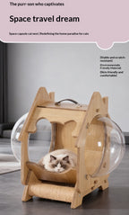 Transparent Capsule Extra-Large Bed Multi-Functional Scratching Post Cat House