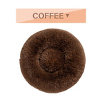 Fluffy Donut Calming Pet Bed — 16 Colors, Sizes S–XL