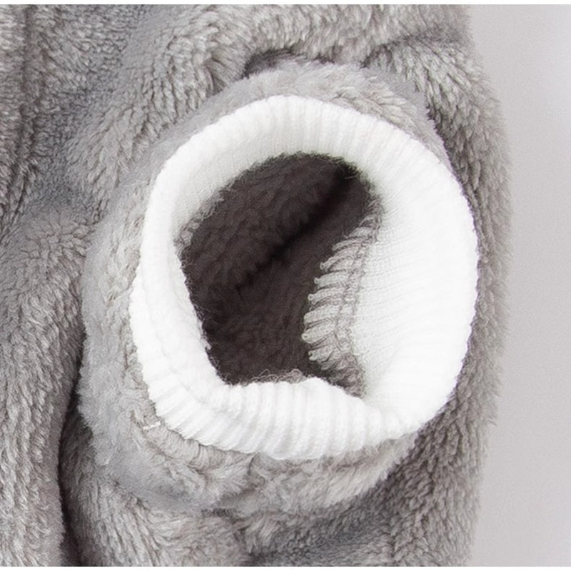 Autumn And Winter Warm Cartoon Dog Four-legged Coat, Bear Towing Fleece Coat, Cat Small Dog Bichon Frise Pet Dog Clothes