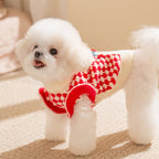 Cute Cherry Small Dog Sweater Soft Girl Dog Cardigan Clothes Turtleneck Warm Pet Puppy Knitted Pullover Princess Dogs Cats Outfits