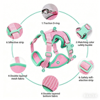 Reflective Pet Harness and Leash Set Adjustable Soft Mesh Vest for Cats and Dogs