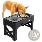 Adjustable Double Stainless Steel Pet Feeder Bowl