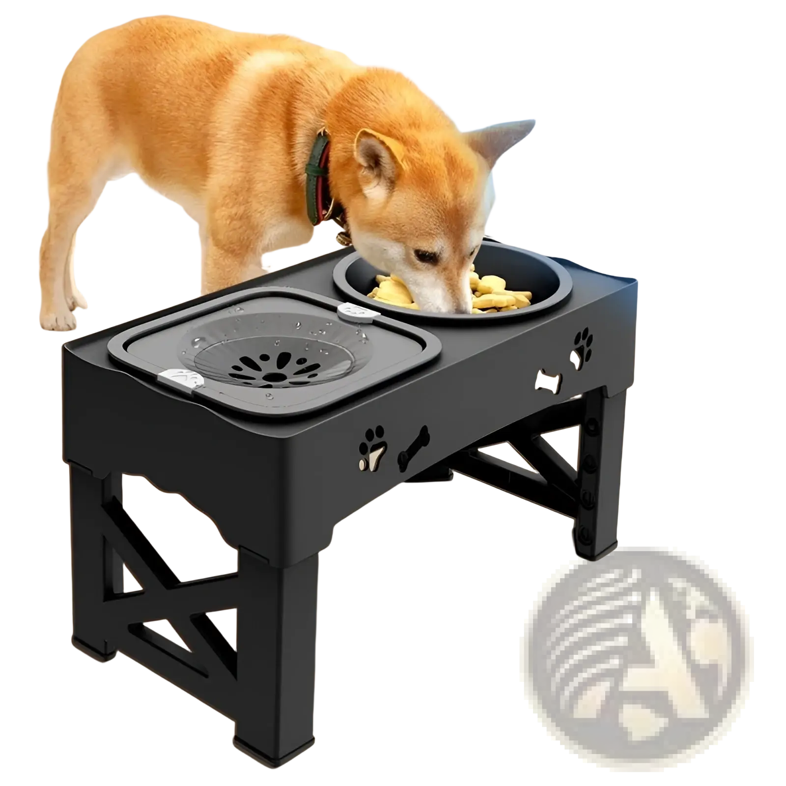 Adjustable Double Stainless Steel Pet Feeder Bowl