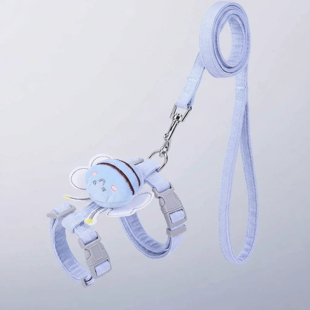 Adjustable Bee Cat Harness and Leash Set – Cartoon Double Layer Pet Vest