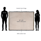 Checked Feline Woven Blanket – Gold & Black Cat Outline Throw