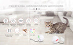 Automatic Smart Cat Toys Ball Interactive Catnip USB Rechargeable Self Rotating Colorful Led Feather Bells Toys for Cats Kitten Build-in Spinning Led Light Stimulate Hunting Instinct