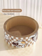 Wear-Resistant Cat Scratching Lounge Bed with Cartoon Design