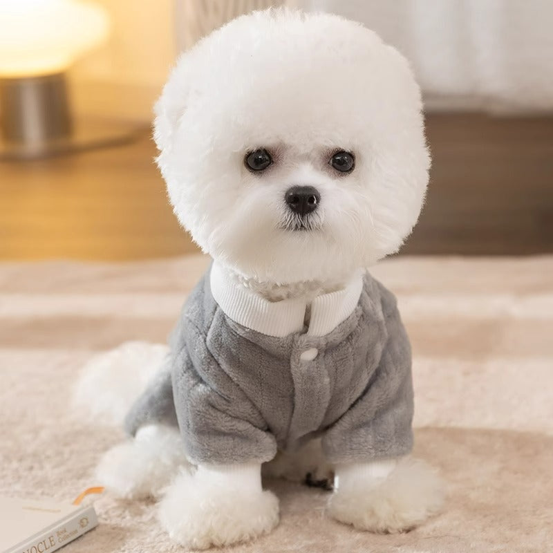 Autumn And Winter Warm Cartoon Dog Four-legged Coat, Bear Towing Fleece Coat, Cat Small Dog Bichon Frise Pet Dog Clothes