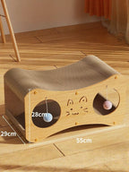 Interactive Cat Scratcher Lounge Bed with Toy Balls