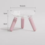 Pet Cat And Dog Feeding Bowl Household Cat And Dog Drinking Water Anti-knock Feeder Transparent Glass Bowl Cat Bowl