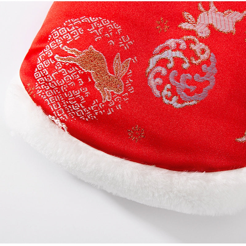 Autumn And Winter New Year's Clothes For Cats And Dogs, Festive Chinese-style Brocade Two-legged Cotton-padded Jackets, Blue Cat And Kitten Tang Suits And Vests