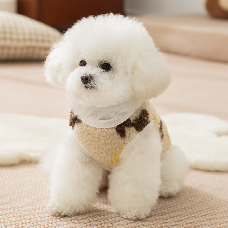 Simple Dog Clothes For Autumn And Winter, Bear Warm Fleece Jackets, Sweaters, Vests, Teddy Cat Two-legged Coats, Pet Clothes