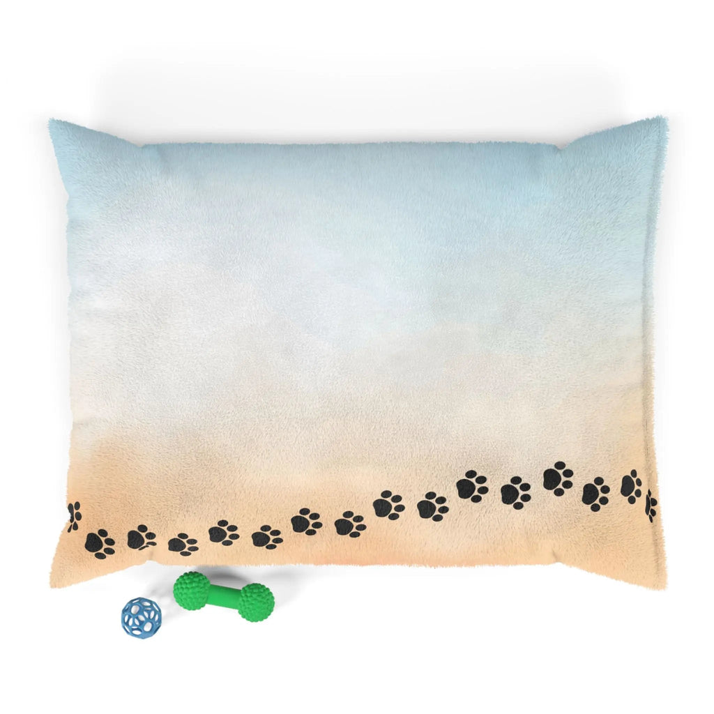 Beach Walk, But Make It Pets — Paw Print Pet Bed