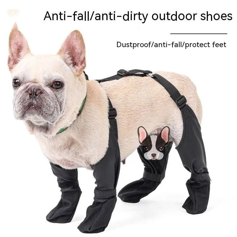 Black Waterproof Adjustable Dog Shoes