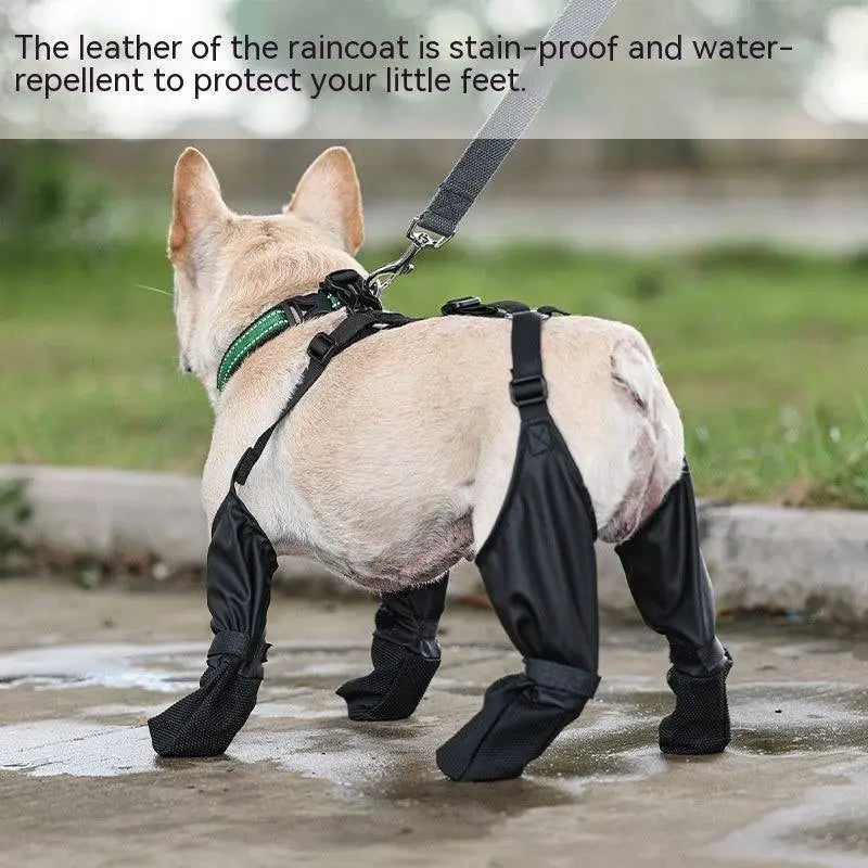 Black Waterproof Adjustable Dog Shoes